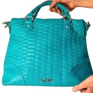 XOXO Turquoise Quilted Handbag